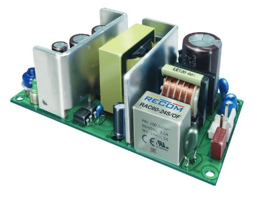RAC60-05S/OF
Recom RAC60-Series 60W industrial AC/DC power supply