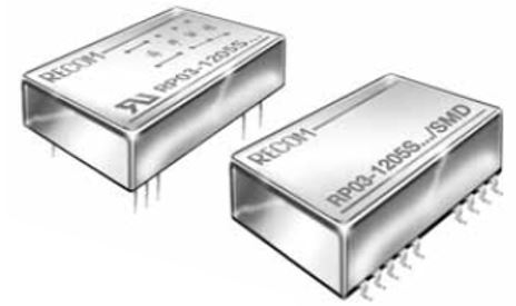 RP03-2405DA/M1 SMD
RP03-S-DA Series
Recom 3W SMT DC/DC converter for instustrial application
